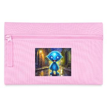 Monstre bleu drôle et rieur - Trousse - rose - Devant