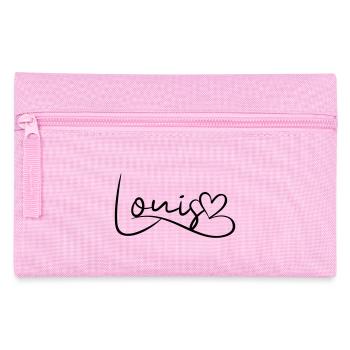 Louis Nom Prénom Coeur Décor - Trousse - rose - Devant