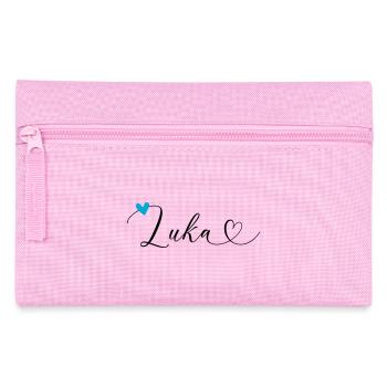 Luka Nom Prénom Calligraphie Coeur - Trousse - rose - Devant