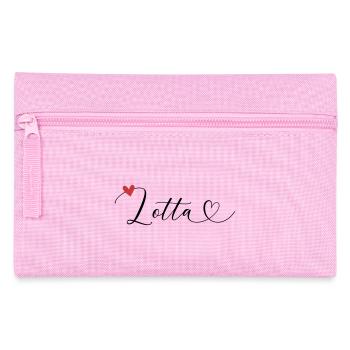 Lotta Name Vorname Kalligrafieherz - Federtasche - Rosa - Vorne