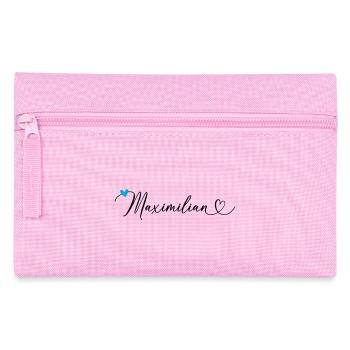 Maximilian Name Vorname Kalligrafieherz - Federtasche - Rosa - Vorne