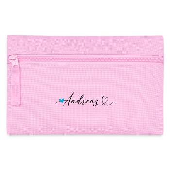 Andreas Name Vorname Kalligrafieherz - Federtasche - Rosa - Vorne