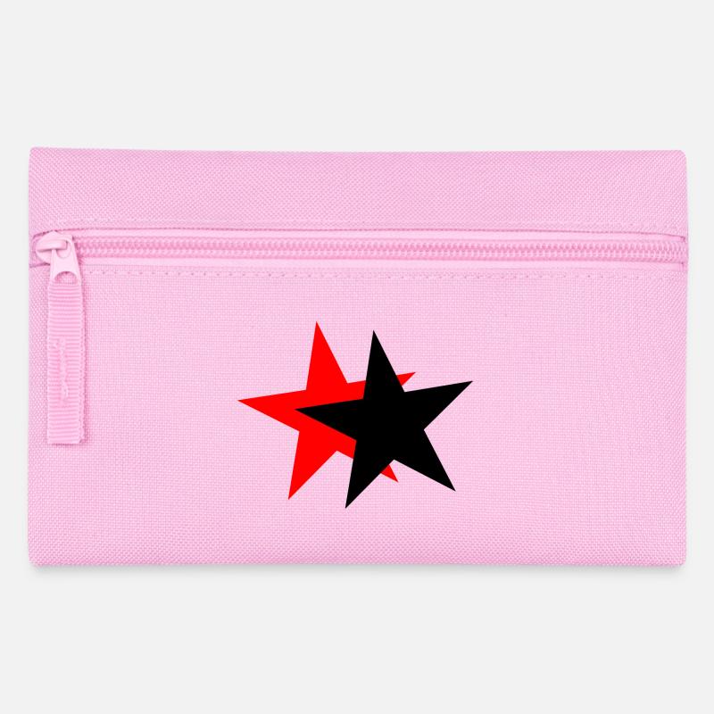 Sterne - schwarz rot - Federtasche - Rosa