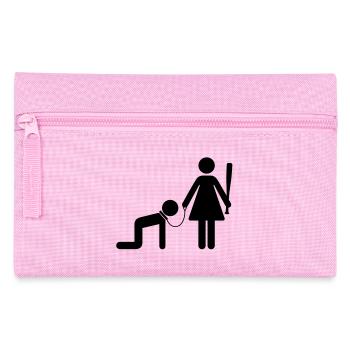 Une femme tient un homme comme un esclave - Trousse - rose - Devant