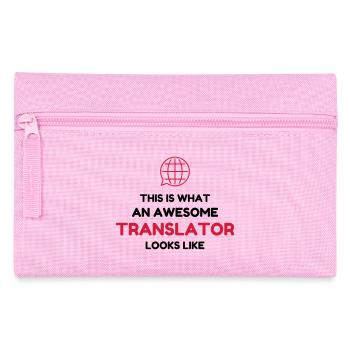 traducteur / traduction / traductrice / traduire - Trousse - rose - Devant