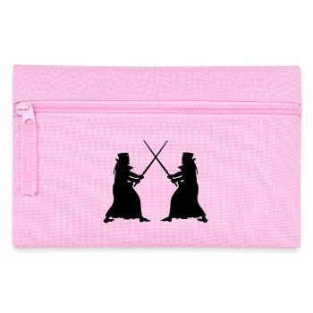 Kendo zwei Kendoka im Kampfmodus Schattenfiguren - Federtasche - Rosa - Vorne