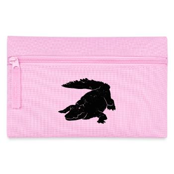 Crocodile Art Silhouette Graphic Wild Animal Lover - Pencil Case - pink - Front