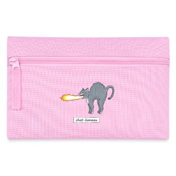 Chat-lumeau - Trousse - rose - Devant