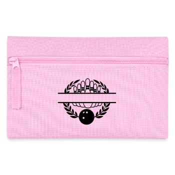 Bowling Lorbeer Kranz Banner - Federtasche - Rosa - Vorne