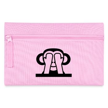 3 Wise Monkeys See Nothing Keeps Eyes Hidden - Pencil Case - pink - Front