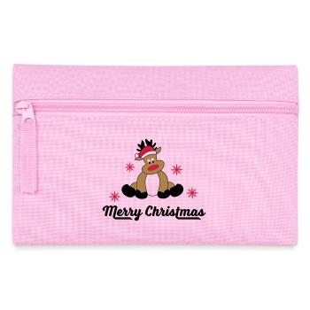 Merry Christmas Greetings - Pencil Case - pink - Front
