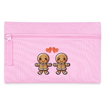 Gingerbread Man Heart Love - Pencil Case - pink - Front