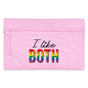 LGBTQIA+ I like both Regenbogen Flagge bisexual - Federtasche - Rosa - Vorne