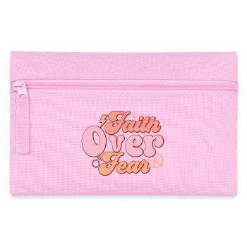 faith over fear - Federtasche - Rosa - Vorne