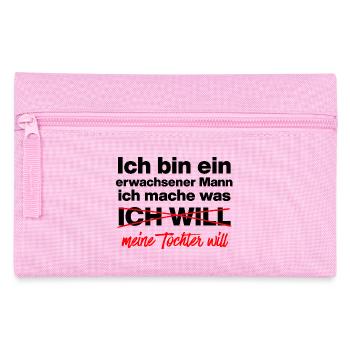 Papa, Vater macht was Tochter will Vater, Geschenk - Federtasche - Rosa - Vorne