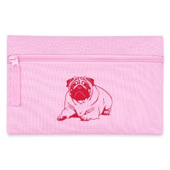 Pug - lying - Pencil Case - pink - Front