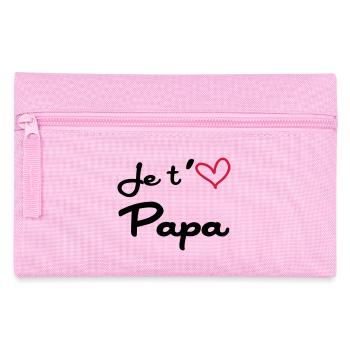 Je t'aime Papa / Naissance / Bébé / Fête des Pères - Trousse - rose - Devant