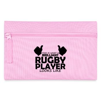 brilliant rugby player - Pencil Case - pink - Front