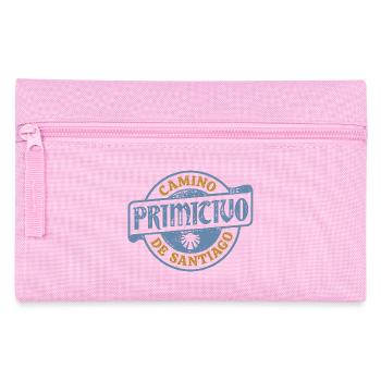 Camino Primitivo Pilgrim's Stamp | Santiago - Pencil Case - pink - Front