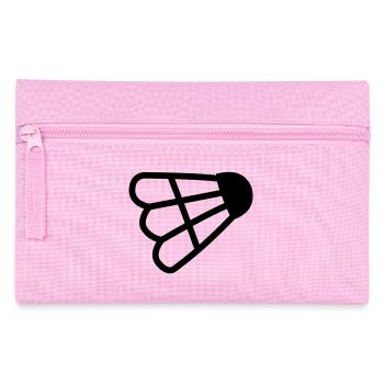 Badminton simple shuttle logo - Pencil Case - pink - Front