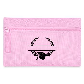 Successful cap in laurel wreath monogram - Pencil Case - pink - Front