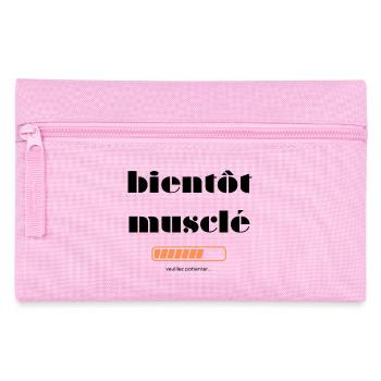bientôt musclé - Trousse - rose - Devant