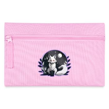 Mystic White Fox – Night & Moon Design - Pencil Case - pink - Front