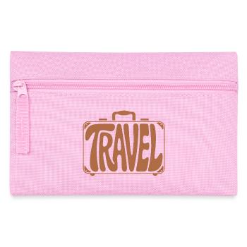 Reisen - Cooler Urlaubskoffer Piktogramm - Federtasche - Rosa - Vorne