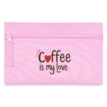 Le café est mon amour, dicton sur le café - Trousse - rose - Devant