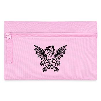 mittelalter-wappen-drache-heraldik-symbol_2 - Federtasche - Rosa - Vorne