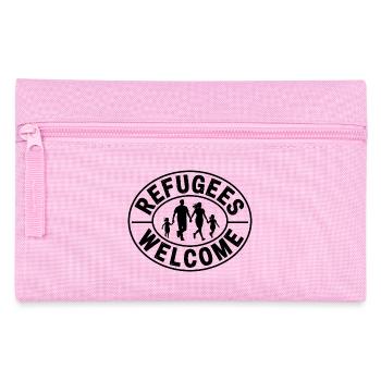 Refugees Welcome - Antifascist Merch - Pencil Case - pink - Front