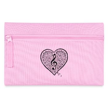 Musik Herz Notenschlüssel Liebe Sound - Federtasche - Rosa - Vorne