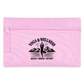 Body Mind Spirit Yoga Wellness Mountains - Pencil Case - pink - Front