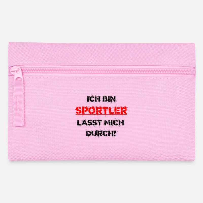 Ich bin Sportler lasst mich durch Geschenkidee - Federtasche - Rosa