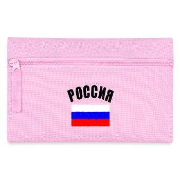 Russie T-shirt de football Russie drapeau - Trousse - rose - Devant