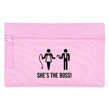 She's The Boss! (Wife & Husband) - Pencil Case - pink - Front