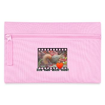 Liebe Paar Eichhoernchen Tier Spruch - Federtasche - Rosa - Vorne