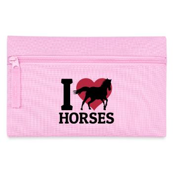 I love Horses - Trousse - rose - Devant