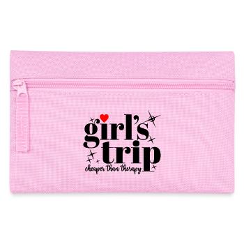 Mädchenreise billiger als Therapie Frauen Squad Vacay - Federtasche - Rosa - Vorne