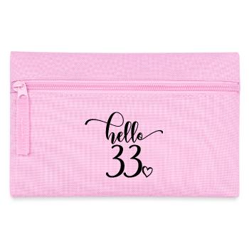 Hello 33 - Süßes Geschenk zum 33. Geburtstag für Frauen - Federtasche - Rosa - Vorne