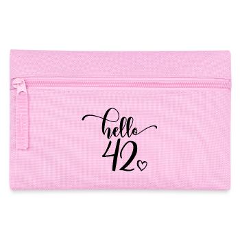 Hello 42 - Cute 42nd Birthday Gift For Women - Pencil Case - pink - Front