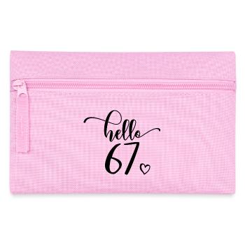 Hello 67 - Süßes Geschenk zum 67. Geburtstag für Frauen - Federtasche - Rosa - Vorne