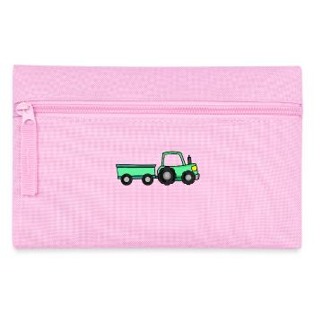 Tractor with trailer - Pencil Case - pink - Front