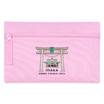 Osaka Japan, Namba Yasaka-jinja Torii Drawing - Pencil Case - pink - Front