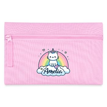 Amelia Name Vorname Einhornkatze - Federtasche - Rosa - Vorne
