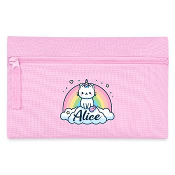 Alice Name First Name Unicorn Cat - Pencil Case - pink - Front