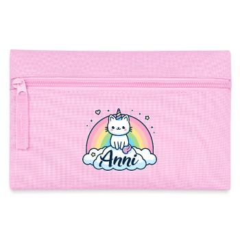 Anni Name Vorname Einhornkatze - Federtasche - Rosa - Vorne