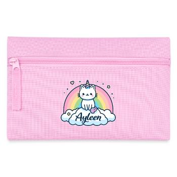 Ayleen Name Vorname Einhornkatze - Federtasche - Rosa - Vorne