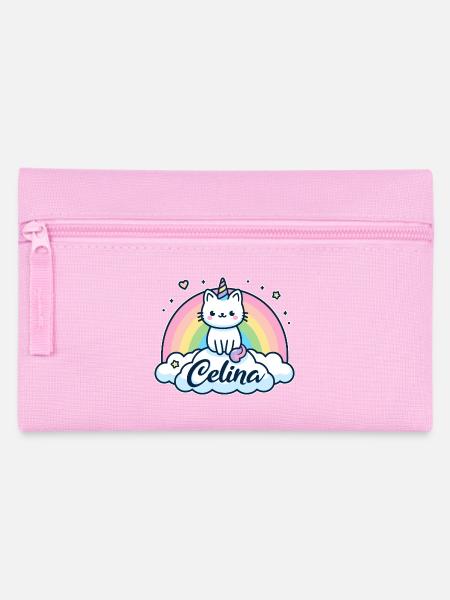 Celina Name Vorname Einhornkatze - Federtasche - Rosa