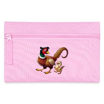 Pheasant male with child - Pencil Case - pink - Front